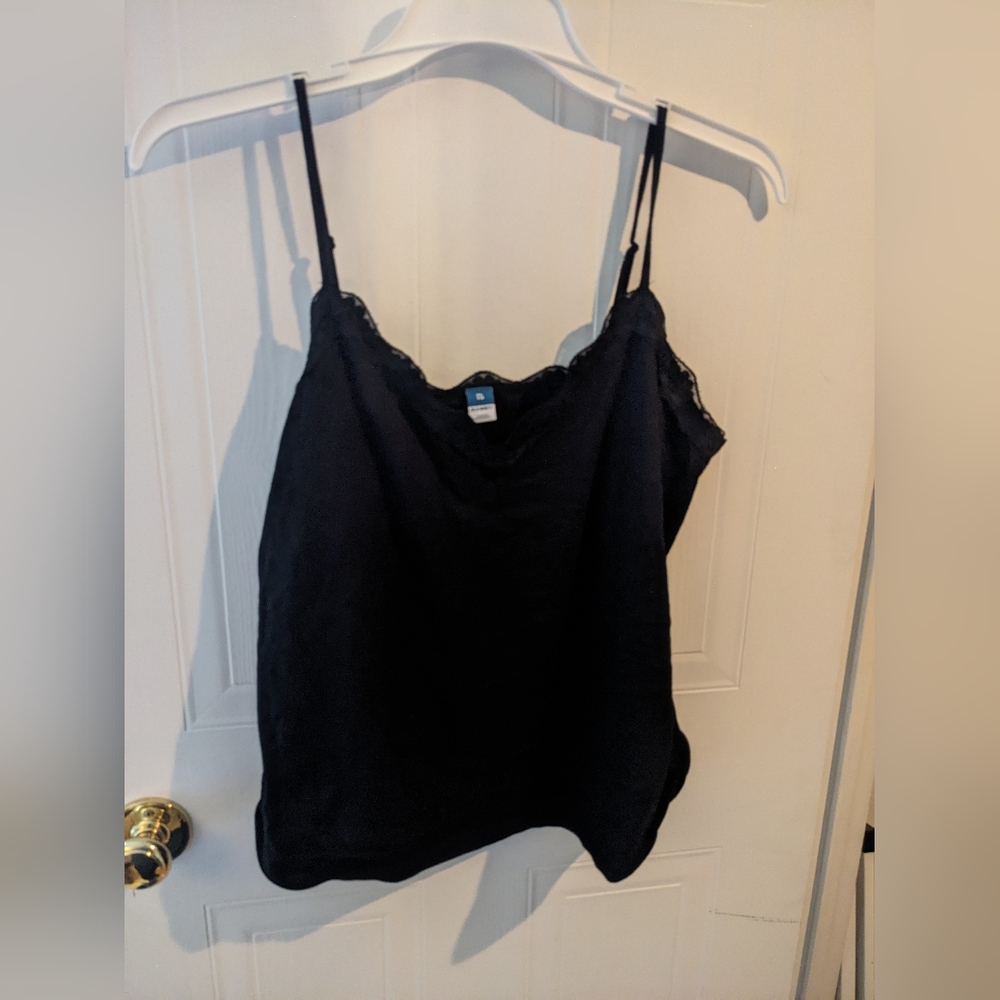 Old Navy Coton Elegant Black Lace Trim Cami Top